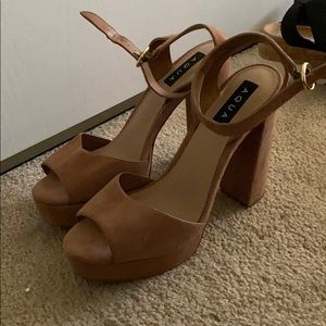 Blush platform heels